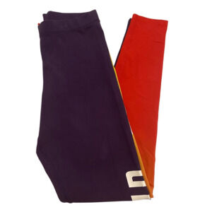 Nike Womens Small S Tall Orange Purple Yellow Ombre Track & Field Leggings